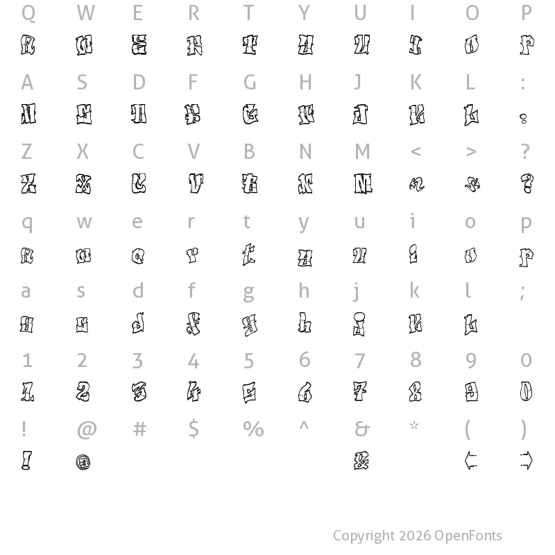 Character Map of El&Font Tag! Regular