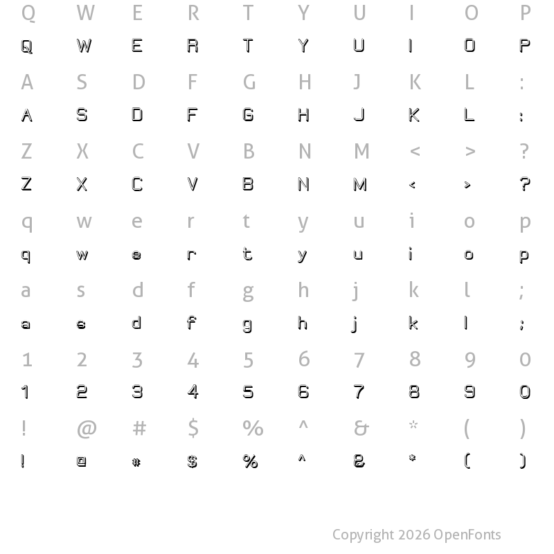 Character Map of Elgethy Bold Offset Regular