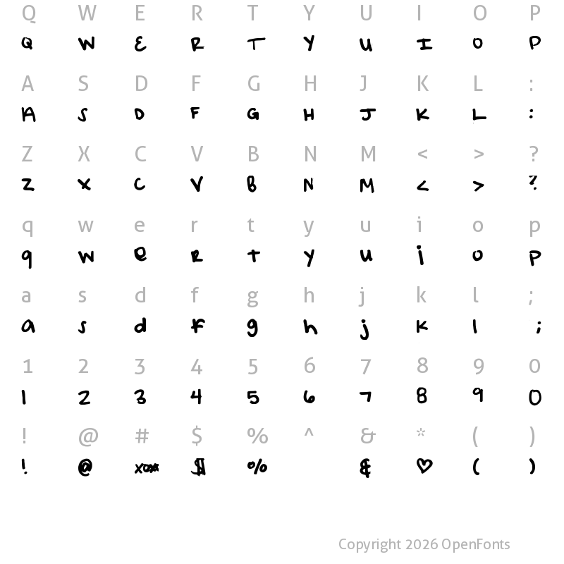 Character Map of elizacat Medium