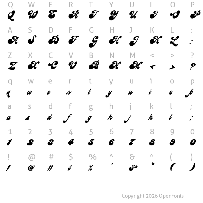Character Map of Elizafat Regular