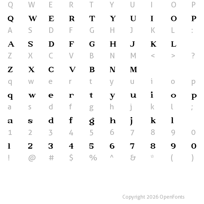 Character Map of Elkoga Regular