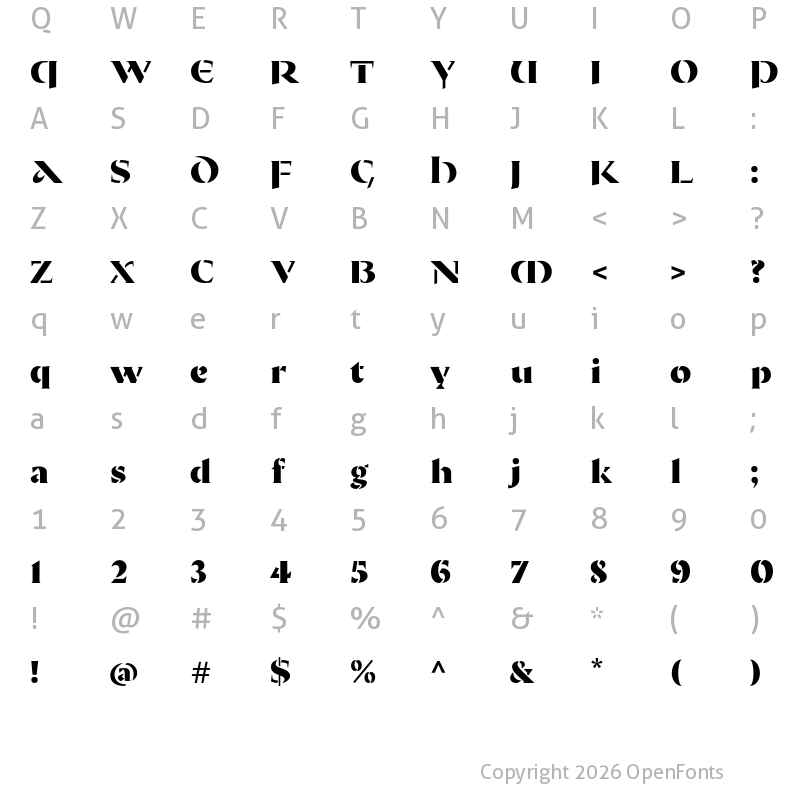 Character Map of Ella Uncial Bold