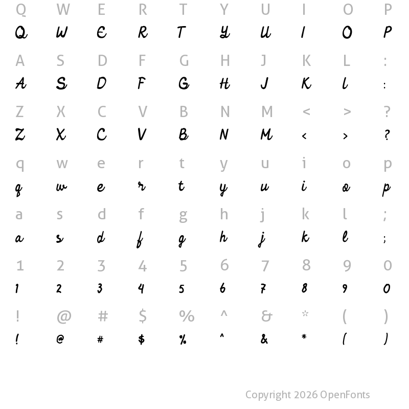 Character Map of Ellie Magdalena Regular