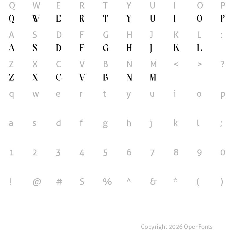 Character Map of Elruka Regular