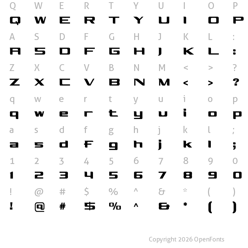 Character Map of Elsone Regular