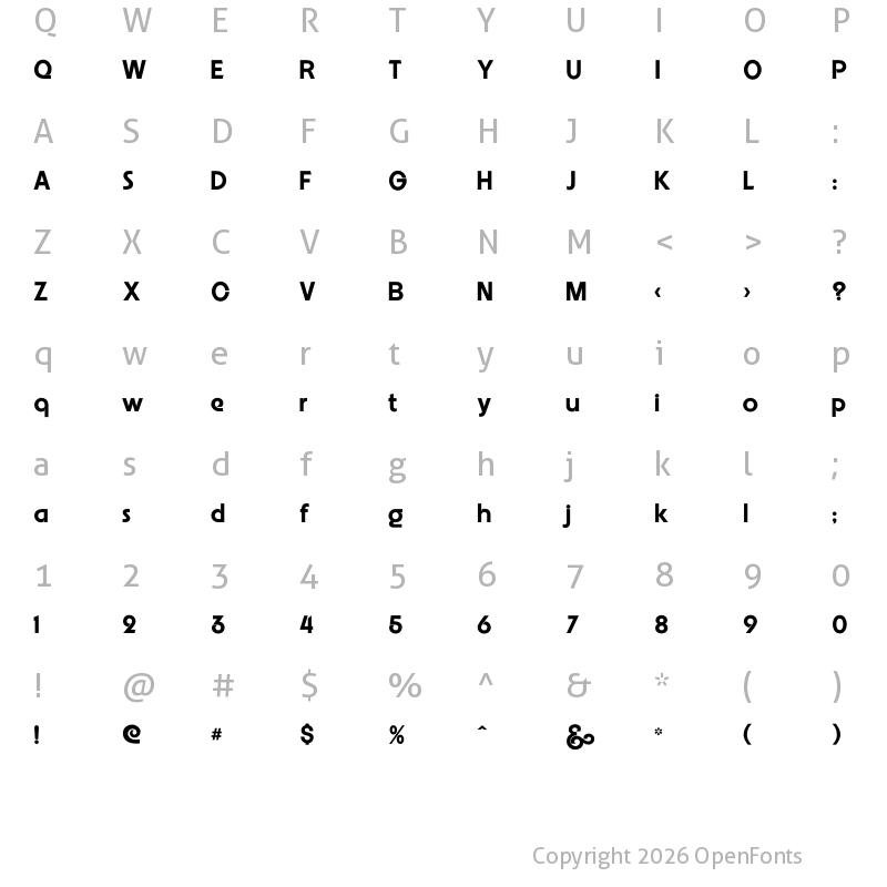 Character Map of Embrionic55 Medium