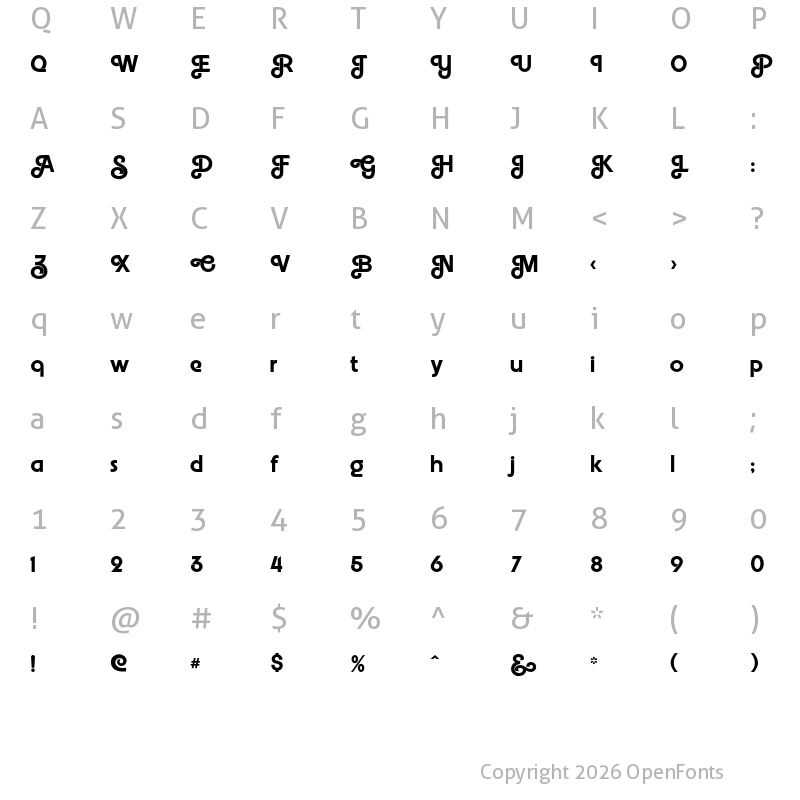 Character Map of Embrionic55Swash Medium