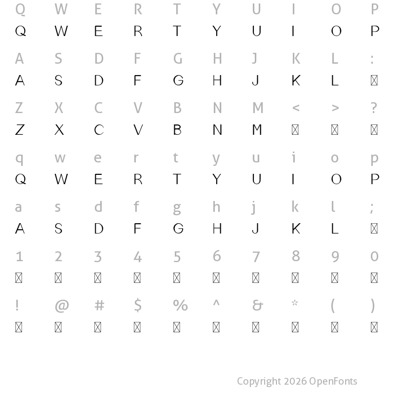 Character Map of EMELIAN Regular