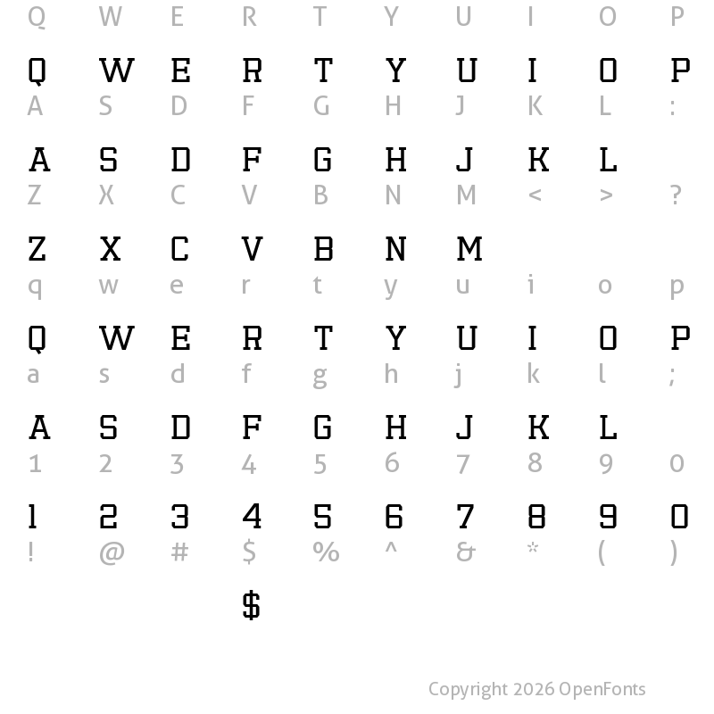 Character Map of Emilio 19 Regular