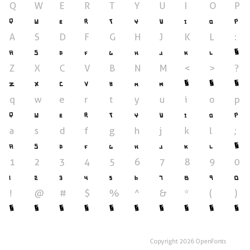 Character Map of EmpireCaps Regular