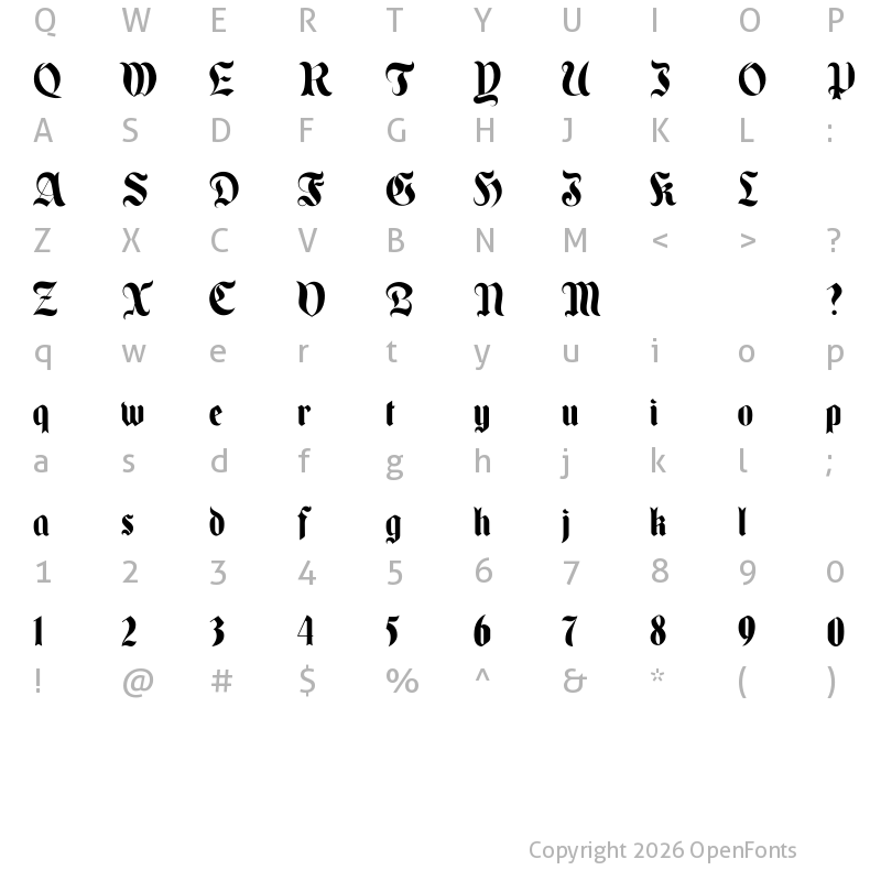 Character Map of Enchanted Land DS Regular