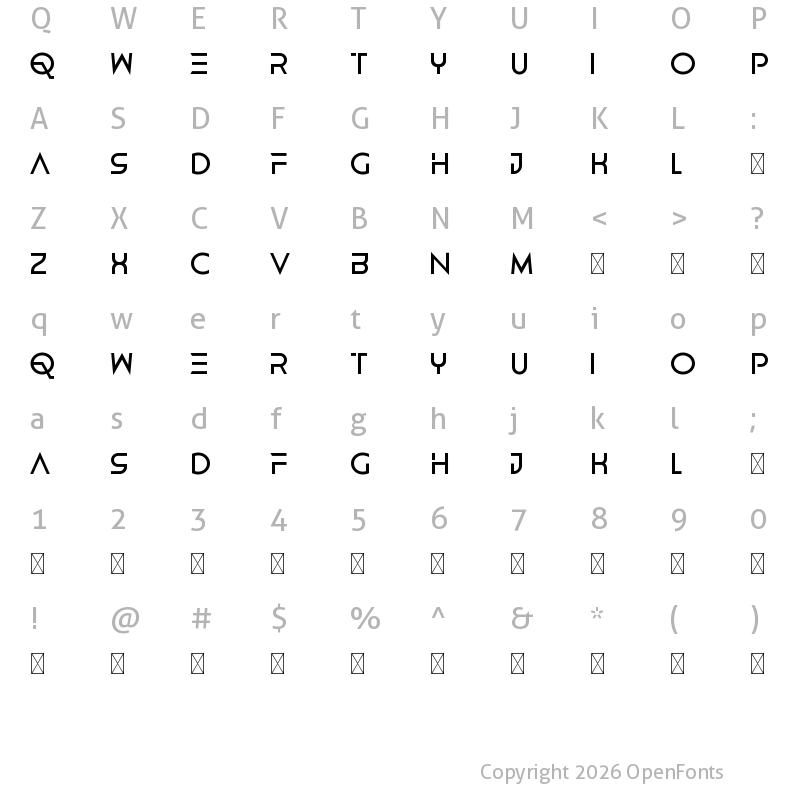 Character Map of Enclave Demo Regular