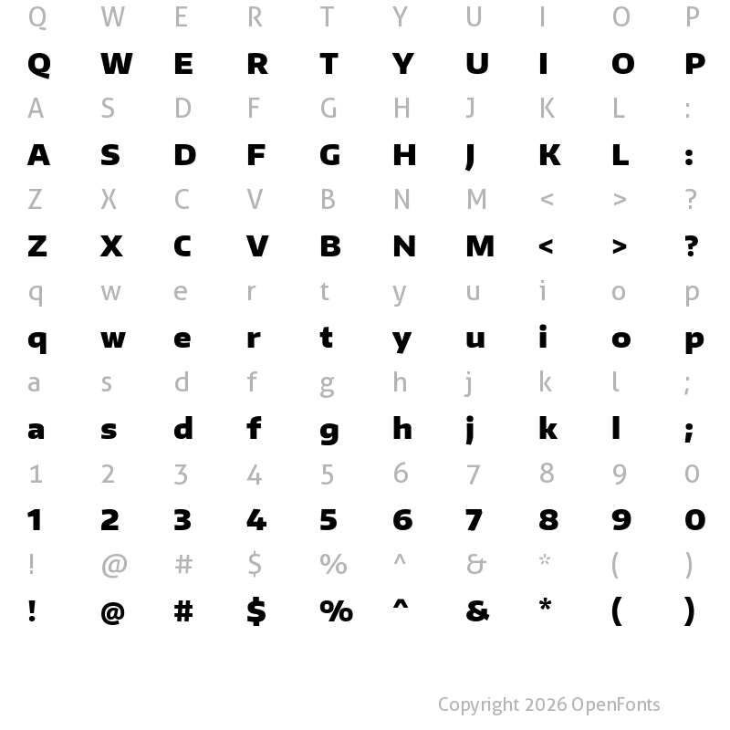 Character Map of Encode Sans Expanded Black