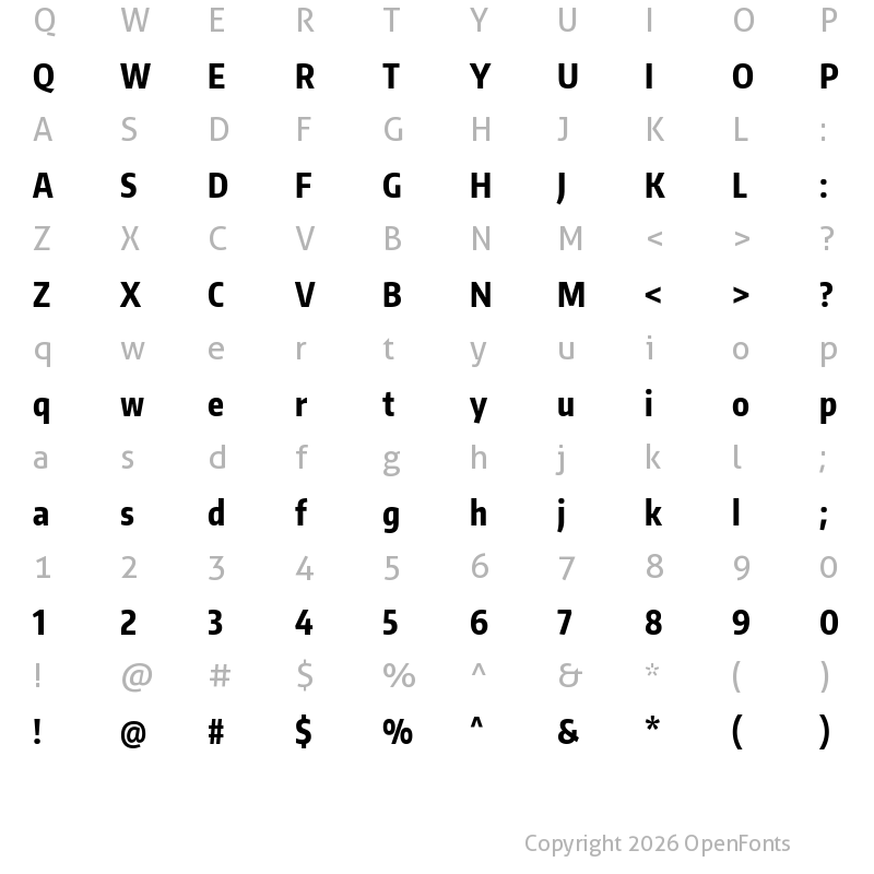 Character Map of Encode Sans ExtraCondensed ExtraBold