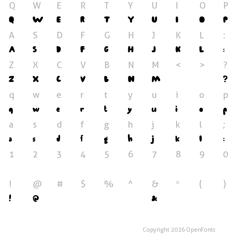 Character Map of Endutt normal
