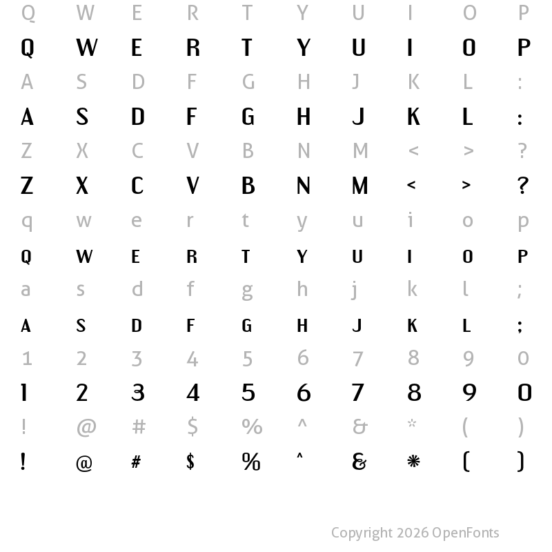 Character Map of Engebrechtre Expanded Bold