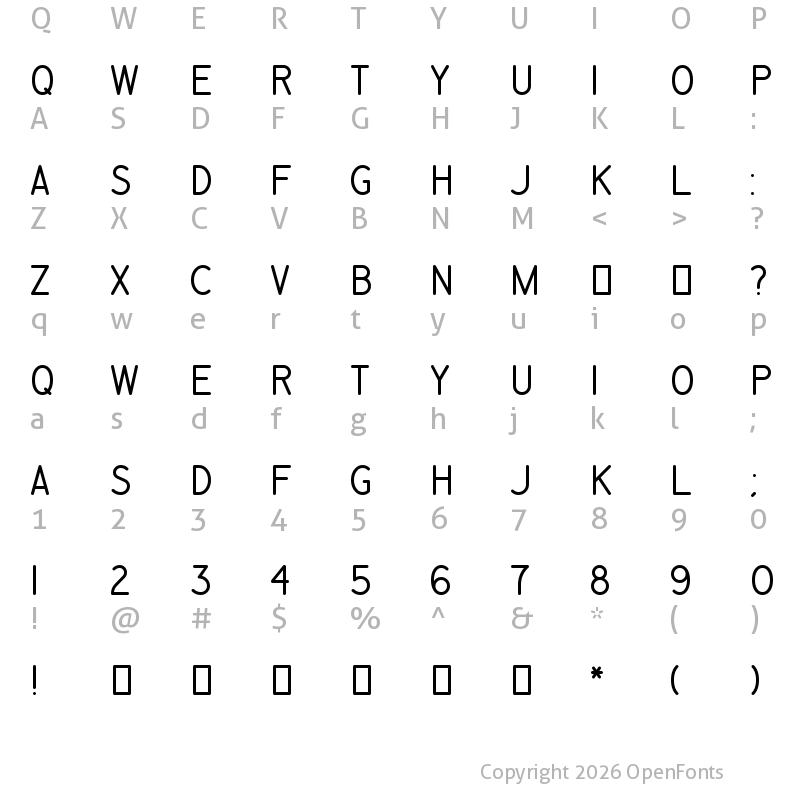 Character Map of Engineering Plot Light
