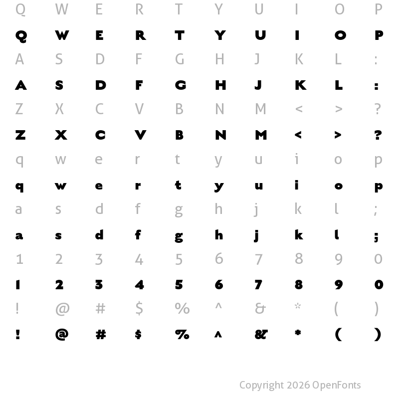 Character Map of English Grotesque Black