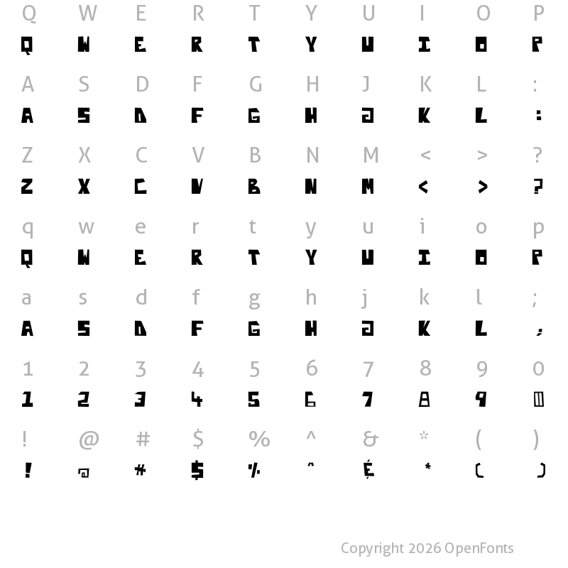 Character Map of Enliteleo Regular