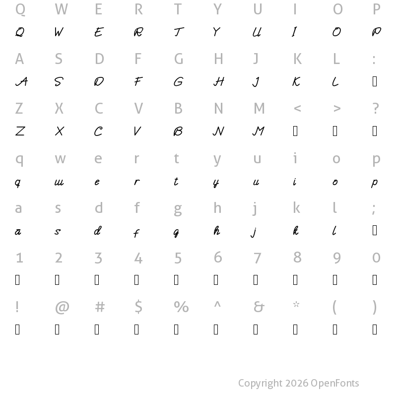 Character Map of Enphand Regular