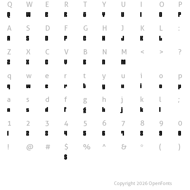 Character Map of Entuista Regular