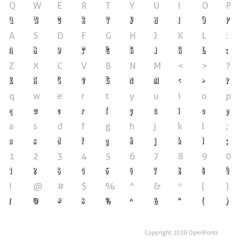 Character Map of Epoque Shadow Regular