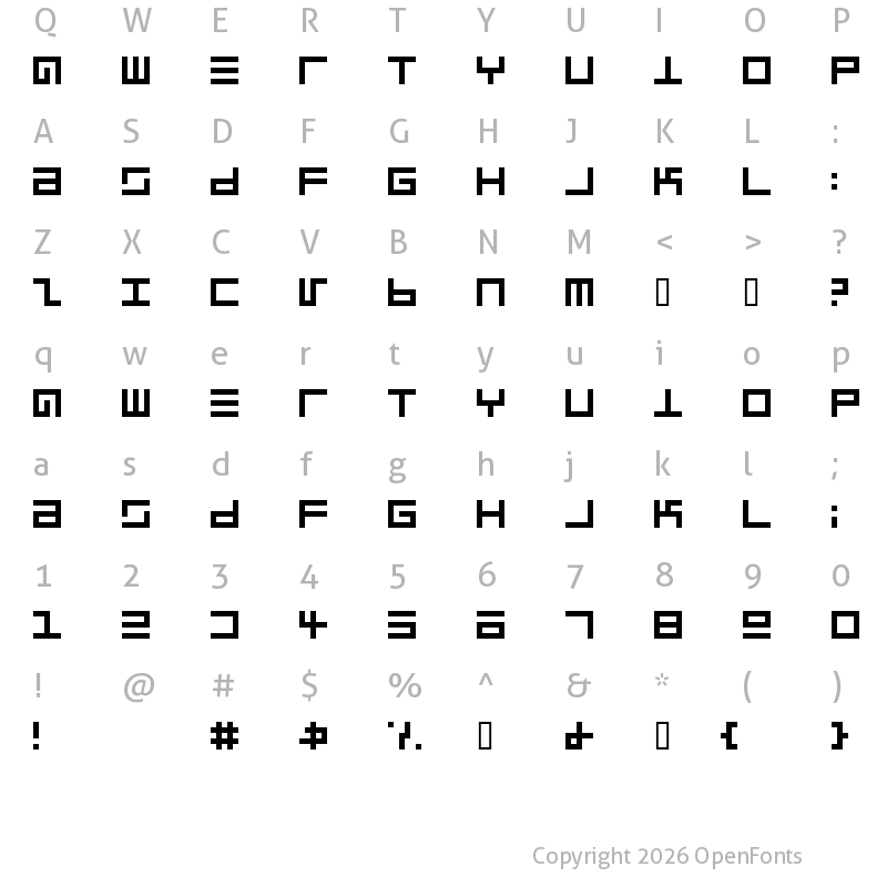 Character Map of Epps Evans Regular