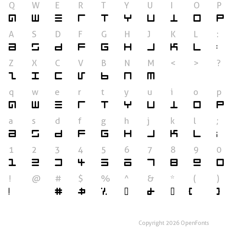 Character Map of Eppy Evans Round Regular
