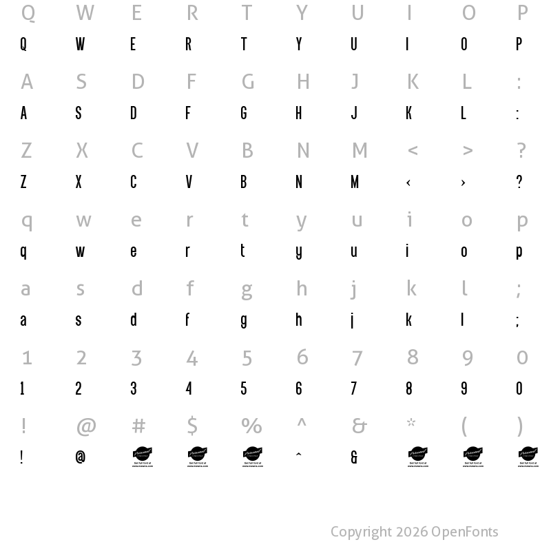 Character Map of Equal Sans Demo Regular