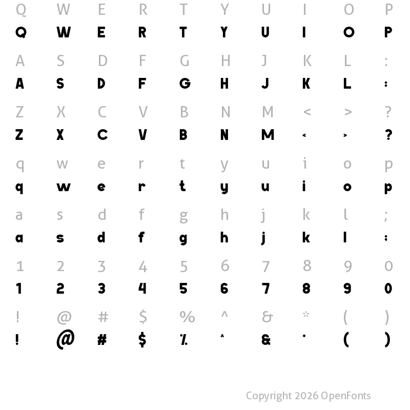 Character Map of EQUALI Regular