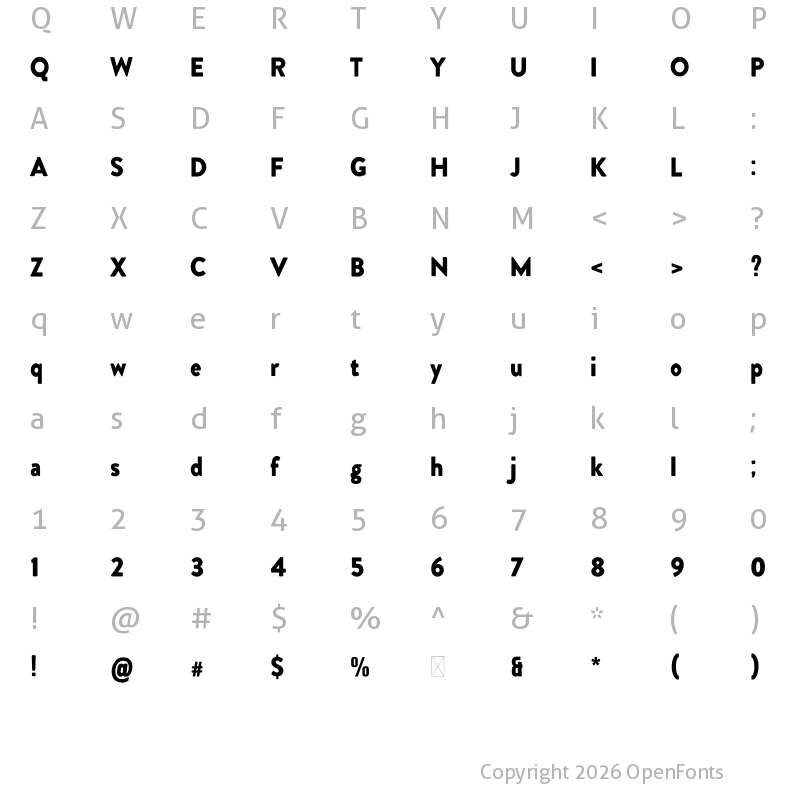 Character Map of EqualSlipcase Regular