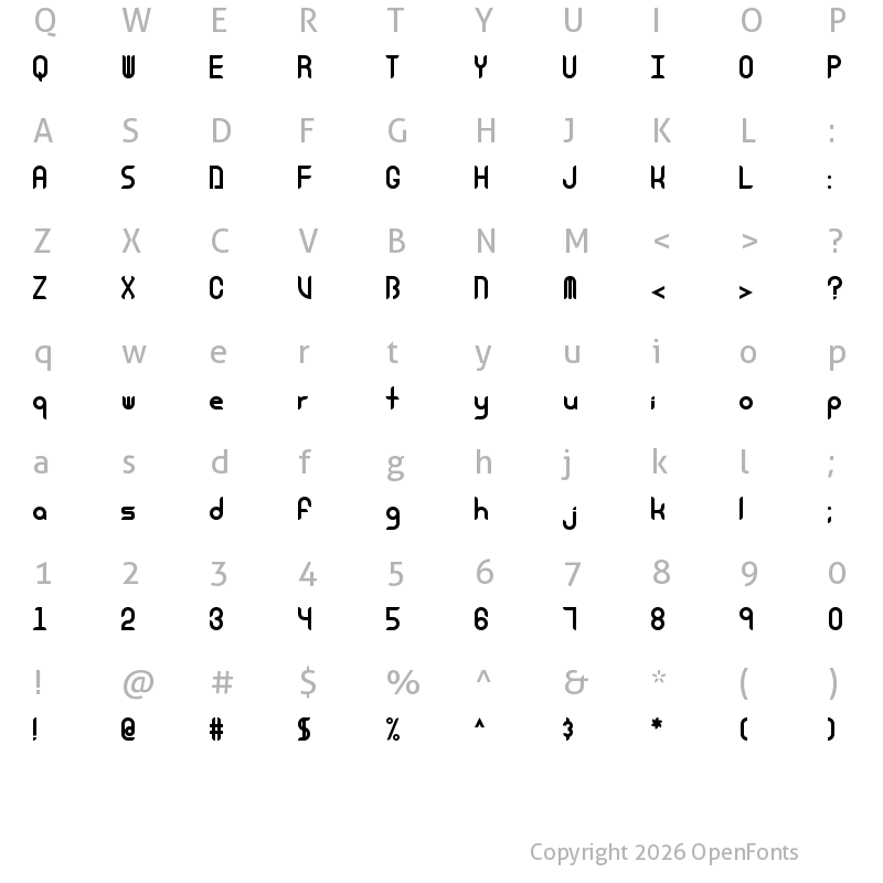 Character Map of Equinox Medium