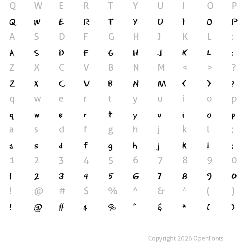 Character Map of EraserDust Regular