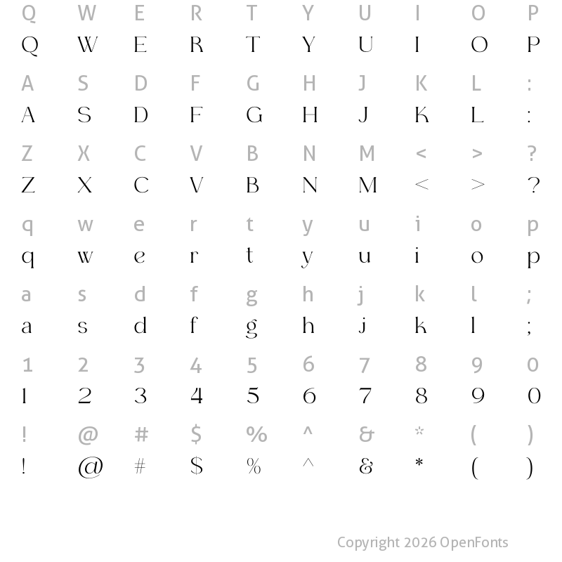 Character Map of Ergisa Regular