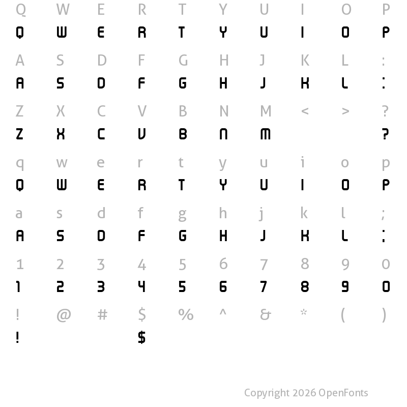 Character Map of Erhard Regular