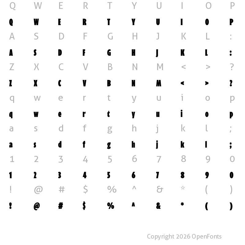 Character Map of Eric Machat Headline Black