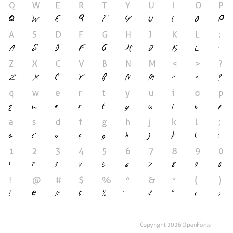 Character Map of Erosa Regular