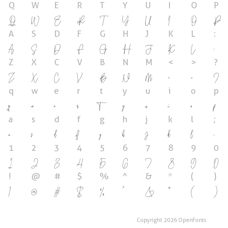 Character Map of Erostulla Monoline Regular