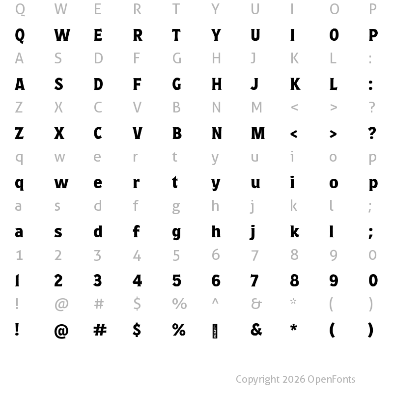 Character Map of Espiritu Regular