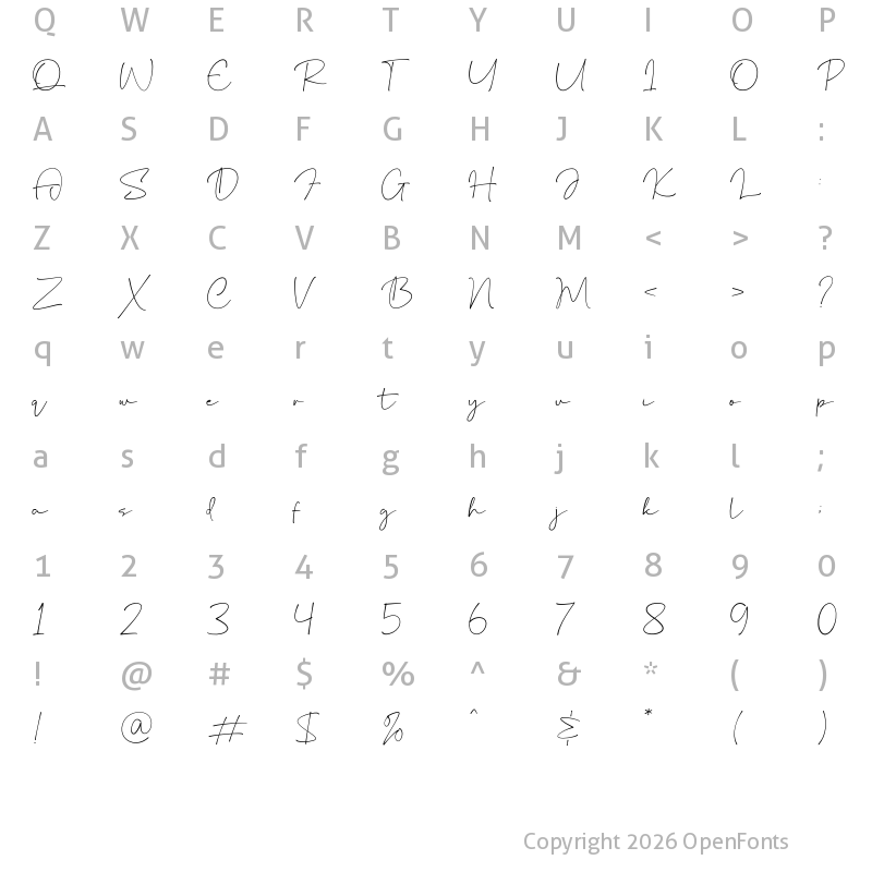 Character Map of Estancia Regular