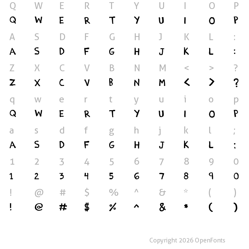 Character Map of {?Estoy Bueno!} Regular