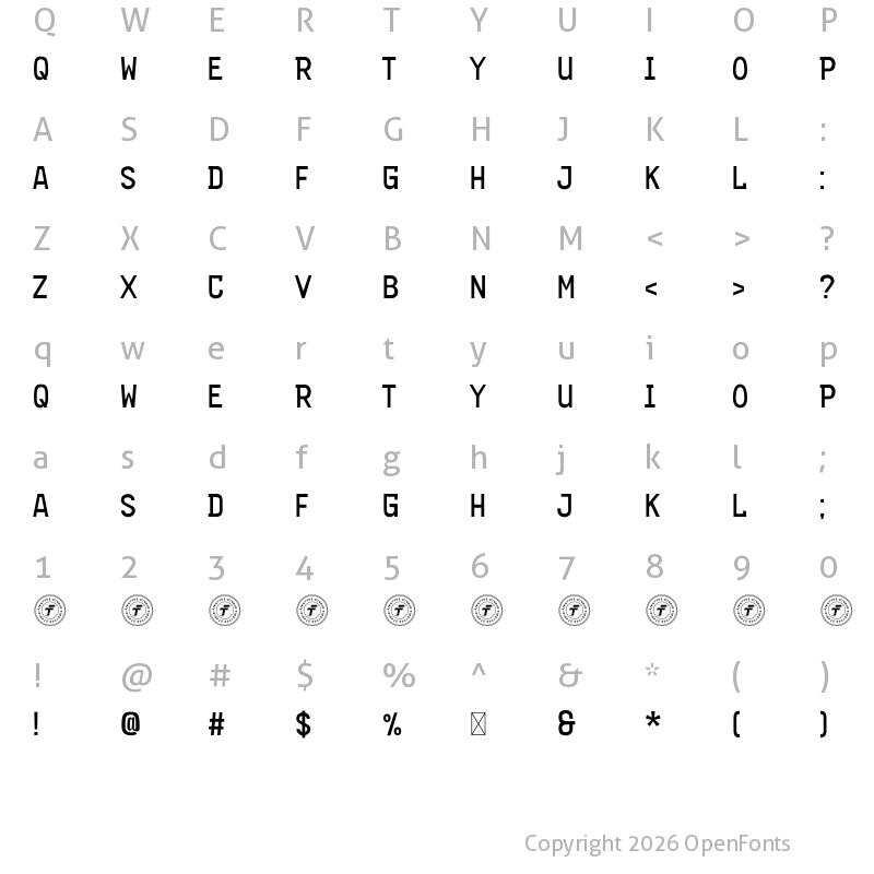 Character Map of Estrand Regular