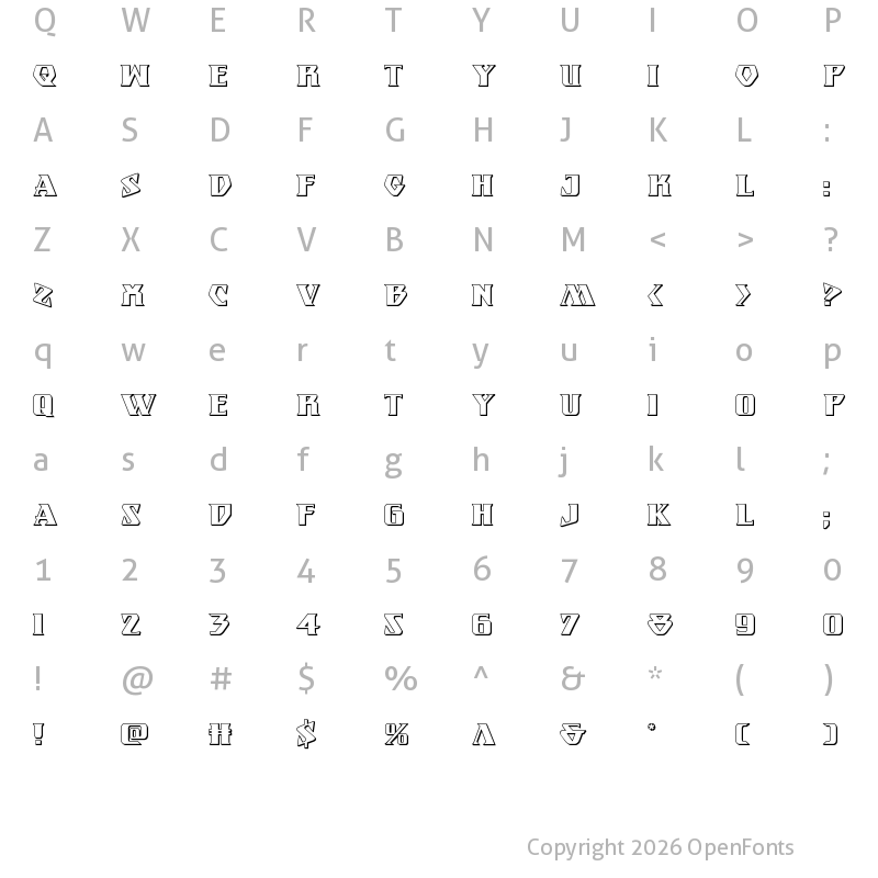 Character Map of Eternal Knight 3D Regular