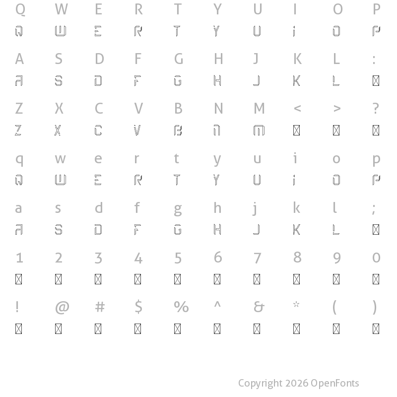 Character Map of Etical Demo Light Line