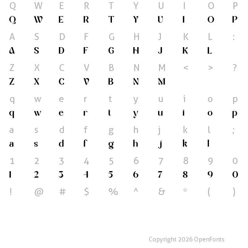 Character Map of Eulogy Demo Semi Bold