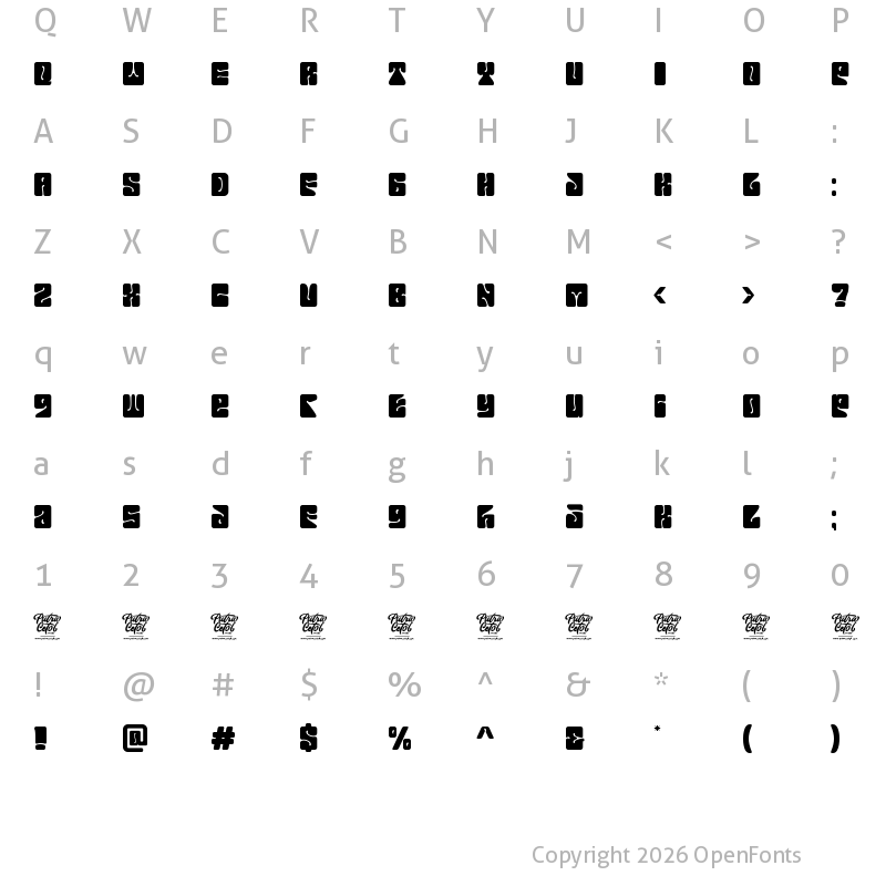 Character Map of Euphoria Party Regular