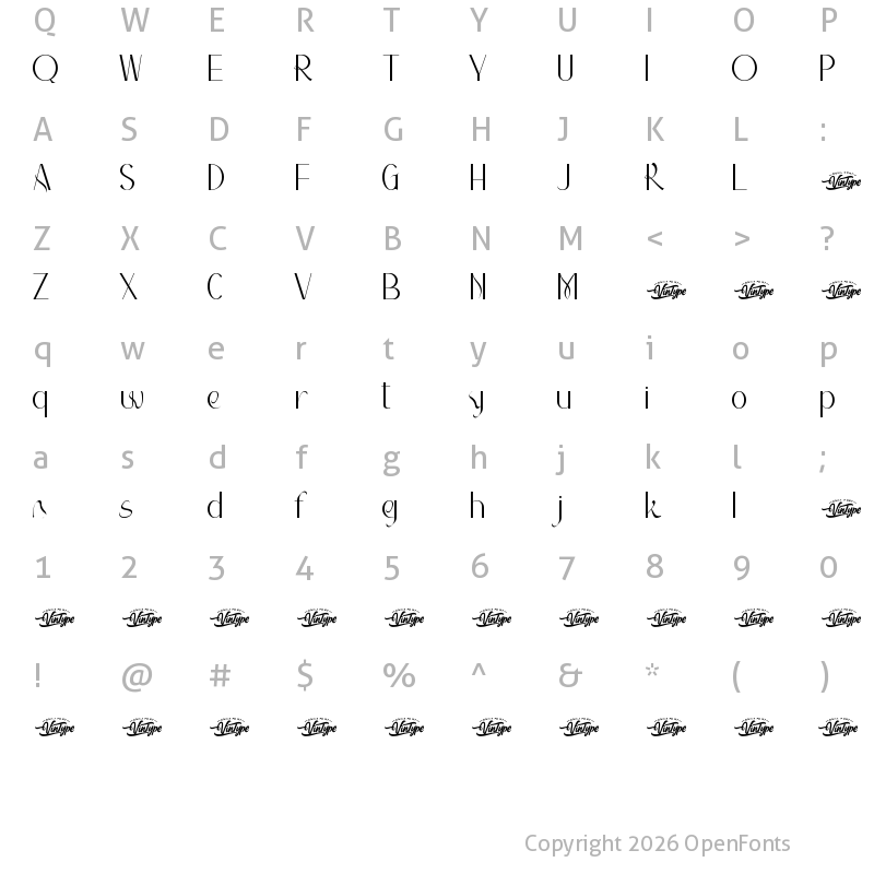 Character Map of Euphroes Demo Regular