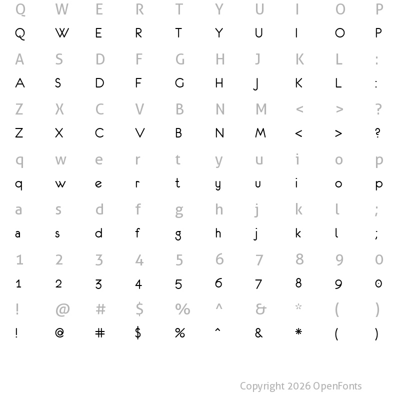 Character Map of eurofurence regular
