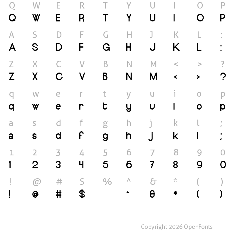 Character Map of Europe Underground Regular