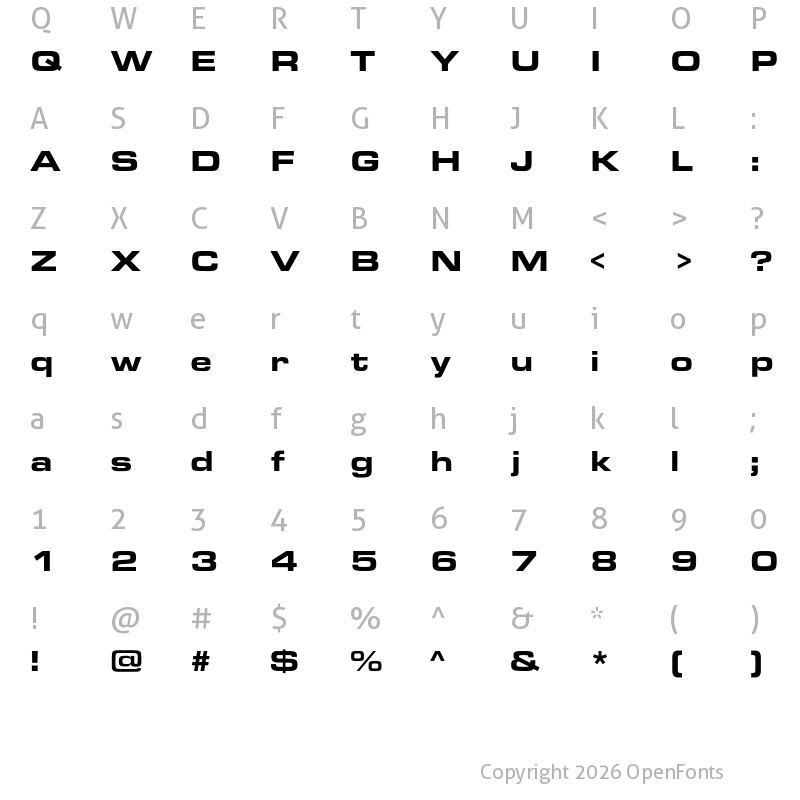 Character Map of Eurostile Extd Black